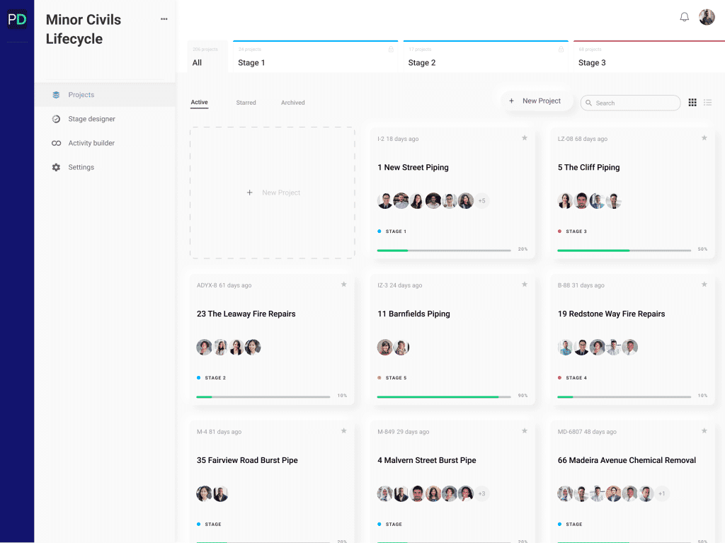 projectdeck-lifecycle-project-grid